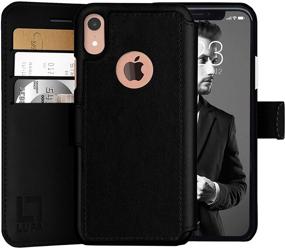 img 4 attached to 📱 LUPA iPhone XR Wallet Case – Slim, Durable, Lightweight with Classic Design, Strong Magnetic Closure – Faux Leather, Black – Compatible with Apple XR