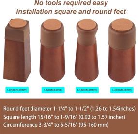 img 1 attached to Chair Leg Floor Protectors, 16 Pcs Chair Leg Caps with Anti-Slip Felt Furniture Pads for Hardwood Floors - Prevent Scratches, Noise, and Enhance Mobility - Brown Table Leg Covers