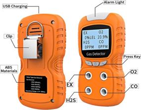 img 2 attached to 🔍 Portable 4-in-1 Gas Leak Detector - AirRadio Combustible Gas Tester for Rechargeable Natural Gas Detection Alarm with O2, CO, H2S, LEL Gas Sensor Analyzer and LCD Display