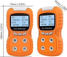 img 3 attached to 🔍 Portable 4-in-1 Gas Leak Detector - AirRadio Combustible Gas Tester for Rechargeable Natural Gas Detection Alarm with O2, CO, H2S, LEL Gas Sensor Analyzer and LCD Display