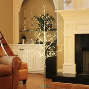 img 3 attached to 🌳 LIGHTSHARE 5 ft. LED Tree - Starlit Tree Collection: Warm White LED Angel Lights, Silver, 5 Feet - Ideal for Home Décor, Holiday Party, Wedding