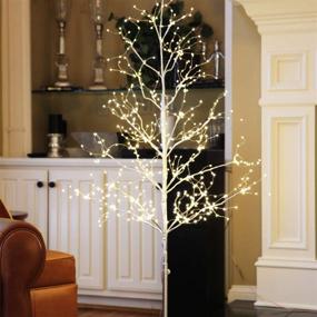 img 2 attached to 🌳 LIGHTSHARE 5 ft. LED Tree - Starlit Tree Collection: Warm White LED Angel Lights, Silver, 5 Feet - Ideal for Home Décor, Holiday Party, Wedding