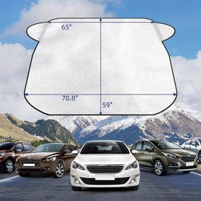 img 3 attached to ❄️ COPOZZ Car Windshield Snow Ice Cover - Foldable Windshield Sunshade with Mirror Covers - Weatherproof Design - Suitable for Most Vehicles, SUVs, RVs (Size: 70.8"x59")