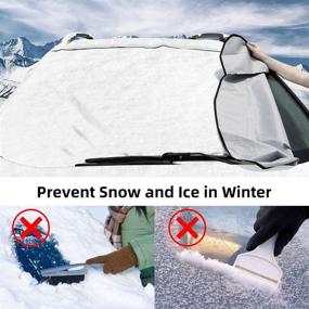 img 2 attached to ❄️ COPOZZ Car Windshield Snow Ice Cover - Foldable Windshield Sunshade with Mirror Covers - Weatherproof Design - Suitable for Most Vehicles, SUVs, RVs (Size: 70.8"x59")