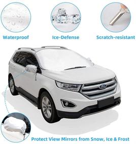 img 1 attached to ❄️ COPOZZ Car Windshield Snow Ice Cover - Foldable Windshield Sunshade with Mirror Covers - Weatherproof Design - Suitable for Most Vehicles, SUVs, RVs (Size: 70.8"x59")