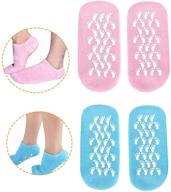 🧦 soft moisturizing gel socks with essential oils and vitamins for repairing dry cracked feet skins (blue&amp;pink) logo