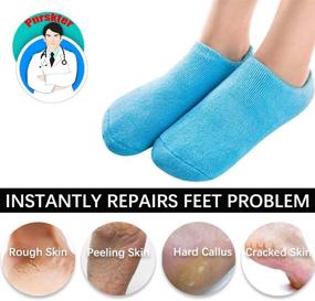 img 3 attached to 🧦 Soft Moisturizing Gel Socks with Essential Oils and Vitamins for Repairing Dry Cracked Feet Skins (Blue&amp;Pink)