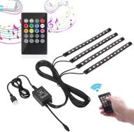 🚗 aveylum rgb multicolor led tape light car interior music sync underdash lighting kit with wireless remote control - usb led strip lights for truck van lorry jeep motorcycle (4x 8.66in) logo