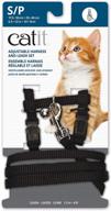 catit small black nylon adjustable cat harness & leash set: premium quality logo