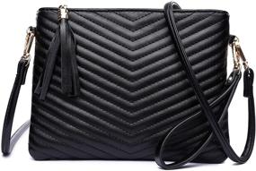 img 4 attached to Quilted Crossbody Wristlet Clutch Shoulder Women's Handbags & Wallets and Shoulder Bags