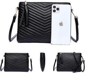 img 2 attached to Quilted Crossbody Wristlet Clutch Shoulder Women's Handbags & Wallets and Shoulder Bags