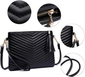 img 1 attached to Quilted Crossbody Wristlet Clutch Shoulder Women's Handbags & Wallets and Shoulder Bags