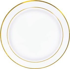 img 4 attached to 💫 Exquisite Gold Rim Plastic Plates - Premium Quality and Elegance at an Inch Perfect Size!