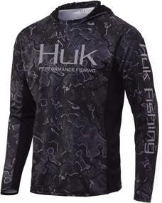 img 4 attached to HUK Men's Icon X Camo Hoodie: Long-Sleeve Fishing Shirt with UPF 50+