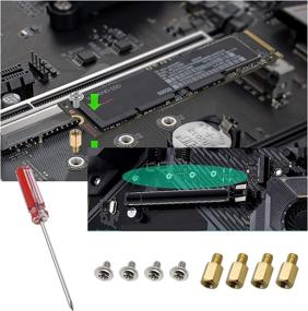 img 1 attached to 🔩 Computer Case Motherboard Screws Kit: M3x6x4mm Brass Standoffs + M3x5mm Screws with Screwdriver for Hard Drive PC Case Motherboard