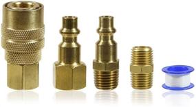 img 1 attached to 💨 Lematec Air Tool Fittings Set - 1/4" NPT Compressor Quick Connect Fittings - 15 Pieces