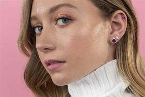 img 2 attached to 💎 Sterling Silver 6mm Small Flower Stud Earrings: Sparkling Simulated Gemstones for Girls