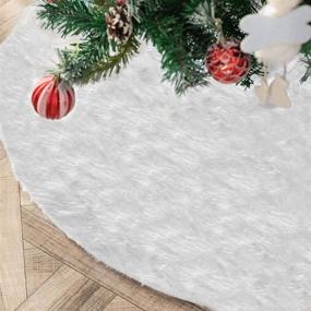 img 4 attached to 🎄 LAVENSA Home White Fur Christmas Tree Skirt - 31inches Large Snowy Plush Skirt for Festive Decorations and Ornaments