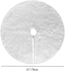 img 2 attached to 🎄 LAVENSA Home White Fur Christmas Tree Skirt - 31inches Large Snowy Plush Skirt for Festive Decorations and Ornaments