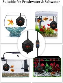 img 3 attached to 🐠 Submersible 100W Aquarium Fish Tank Heater - Mini Fish Heater with Built-in Thermometer, Dual Displays & Remote Controller for 5-20 Gallon Tanks