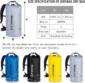 img 2 attached to 🎒 Водонепроницаемый рюкзак-сухой мешок IDRYBAG 30L/40L: идеальное снаряжение для водных видов спорта, каякинга, прогулок на лодке, рафтинга и многого другого!