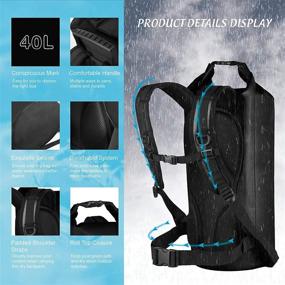 img 3 attached to 🎒 Водонепроницаемый рюкзак-сухой мешок IDRYBAG 30L/40L: идеальное снаряжение для водных видов спорта, каякинга, прогулок на лодке, рафтинга и многого другого!