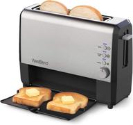 🍞 west bend 77222 quikserve 2-slice toaster with bagel and gluten-free settings, cool touch exterior, and removable serving tray - silver логотип