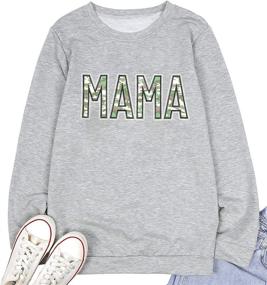 img 2 attached to 🌈 Mama Top Women's Sweatshirt: Rainbow Graphic Shirt, Long Sleeve Crew Neck Pullover, Mom Blouse