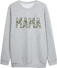 img 1 attached to 🌈 Mama Top Women's Sweatshirt: Rainbow Graphic Shirt, Long Sleeve Crew Neck Pullover, Mom Blouse