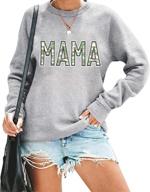 🌈 mama top women's sweatshirt: rainbow graphic shirt, long sleeve crew neck pullover, mom blouse logo