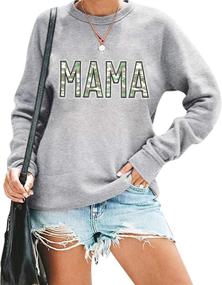 img 4 attached to 🌈 Mama Top Women's Sweatshirt: Rainbow Graphic Shirt, Long Sleeve Crew Neck Pullover, Mom Blouse