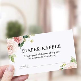 img 1 attached to 👶 Bliss Collections Diaper Raffle Tickets for Baby Shower, Boho Floral Game Insert, Pink Flower Design, Girl, Pack of 50