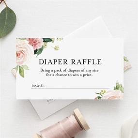 img 3 attached to 👶 Bliss Collections Diaper Raffle Tickets for Baby Shower, Boho Floral Game Insert, Pink Flower Design, Girl, Pack of 50