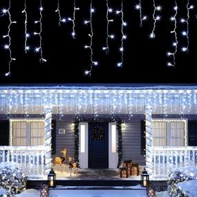 img 4 attached to 640 LED Icicle Lights with 8 Modes, 65.6ft Plug in Fairy String Lights for Indoor Bedroom Outdoor Window, Party Decoration - Cold White