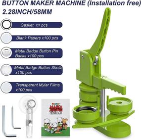 img 3 attached to 🔘 SuFly Button Maker: Easy Installation Badge Machine 58mm(2.25in) – DIY Press Machine with 100 PCS Button Parts, Pin Backs, Mylar, Cutter & Magic Book