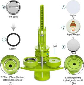 img 1 attached to 🔘 SuFly Button Maker: Easy Installation Badge Machine 58mm(2.25in) – DIY Press Machine with 100 PCS Button Parts, Pin Backs, Mylar, Cutter & Magic Book