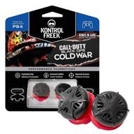 🎮 enhanced performance thumbsticks for playstation 4 (ps4) and playstation 5 (ps5) - kontrolfreek call of duty: black ops cold war edition - 2 high-rise, convex design - black/red логотип