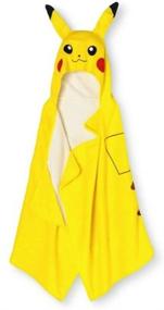 img 2 attached to Pokemon Pikachu Yellow Hooded Terry Bath Towel Wrap: Embrace Your Inner Trainer in Style!