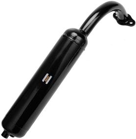 img 2 attached to 🚲 HIAORS Black Muffler Exhaust Pipe: Enhance Performance for 49cc 50cc 66cc 80cc 2 Stroke Petrol Gas Engine Motor Motorized Bicycles Bike+