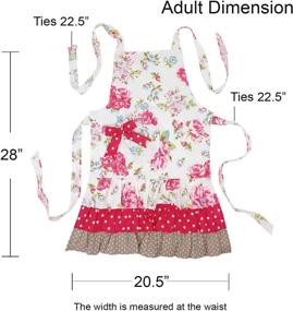 img 3 attached to 🌸 Bowbear Mom &amp; Me Floral Apron Set, Adult Size - Lovely Matching Apparel