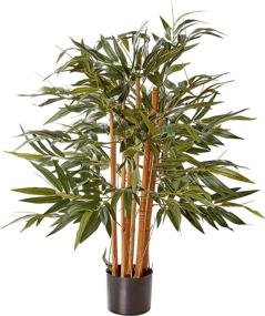 img 4 attached to 🌿 3-Foot Green Biggie Bamboo Silk Tree by Nearly Natural - 5281