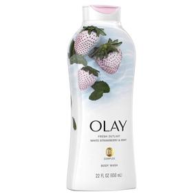 img 1 attached to 🍓 Olay Fresh Outlast 22 oz Body Wash with Cooling White Strawberry & Mint - Pack of 4