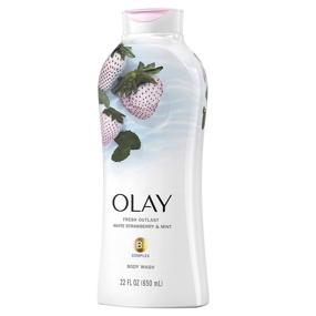 img 2 attached to 🍓 Olay Fresh Outlast 22 oz Body Wash with Cooling White Strawberry & Mint - Pack of 4