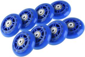 img 4 attached to 🛼 FONLAM Inline Skate Wheels: The Ideal Replacement Set for Beginner Roller Blades - Premium Quality with Bearings, Set of 8