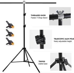 img 3 attached to 📸 Haboke Green Screen Kit (5x7ft) with Portable T-Shaped Stand - Perfect for Streaming, Gaming, Zoom Meetings, and Photo Backgrounds