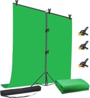 📸 haboke green screen kit (5x7ft) with portable t-shaped stand - perfect for streaming, gaming, zoom meetings, and photo backgrounds logo