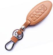 wfmj brown leather for 2014 2015 2016 infiniti qx60 qx80 5 buttons remote smart key chain cover case fob logo