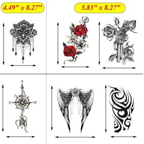 img 2 attached to 18-Piece Waterproof Full Arm Temporary Tattoo Stickers for Women and Men – Ideal for Halloween, Parties, Masquerades