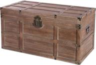 📦 large brown wood rectangular lined rustic storage trunk with latch by vintiquewise логотип