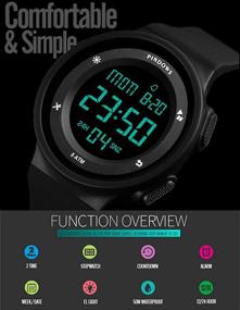 img 3 attached to ⌚ Waterproof Women's Digital Watch with Alarm Light, Countdown Stopwatch, and Multi-Functional Features - Ideal for Outdoor Sports, Teens, and Students